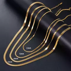 Collar de cadena serpiente dorado o plateado. - comprar online