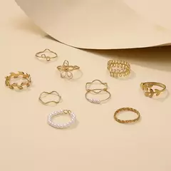 Imagen de Conjunto de anillos de flores.