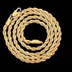 Collar tipo cadena. Material noble, de 45 a 60 cm y 4mm de grosor. Estampado de 18 kilates - EN OFERTA -