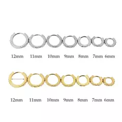 Imagen de Par de pendientes de aro minimalistas de acero inoxidable, Zirconita.