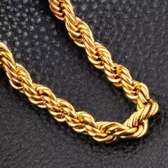 Collar tipo cadena. Material noble, de 45 a 60 cm y 4mm de grosor. Estampado de 18 kilates - EN OFERTA - - comprar online