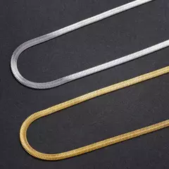 Collar de cadena serpiente dorado o plateado. - tienda online