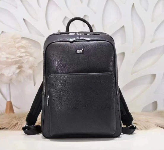 Mochila Executiva Montblanc em Couro Preto Linha Italiana