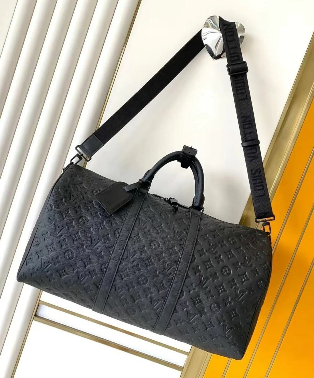 Mala Louis Vuitton Preta Couro Linha Italiana