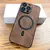 Case para iPhone Luxo PU Leather Deer , Magsafe Tampa de carga sem fio, 16, 15, 13