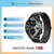 Relógio smartwatch HAYLOU Solar 5 com tela AMOLED de 1,58 polegadas, pulseira preta de metal e interface digital mostrando hora, data e indicadores de saúde