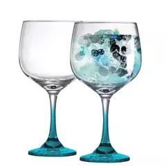 Kit 2 Taças para Gin de Vidro Azul - comprar online