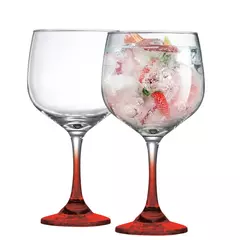 Kit 2 Taças para Gin de Vidro Vermelha