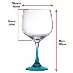 Kit 2 Taças para Gin de Vidro Azul na internet
