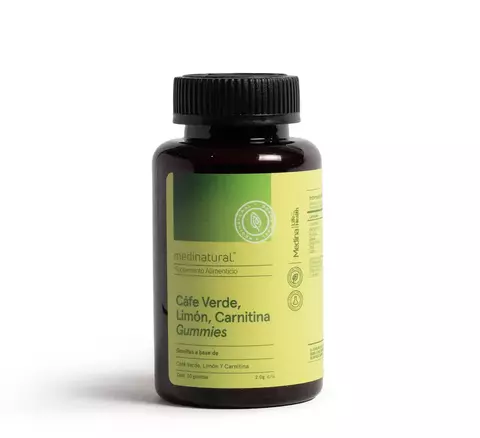 Café Verde, Limón, Carnitina 30 Gomitas 2.0g c/u - Medinatural - comprar en línea