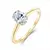 Anel Clássico de Noivado com Moissanite Kuololit – Luxo Atemporal em Ouro 14K - loja online