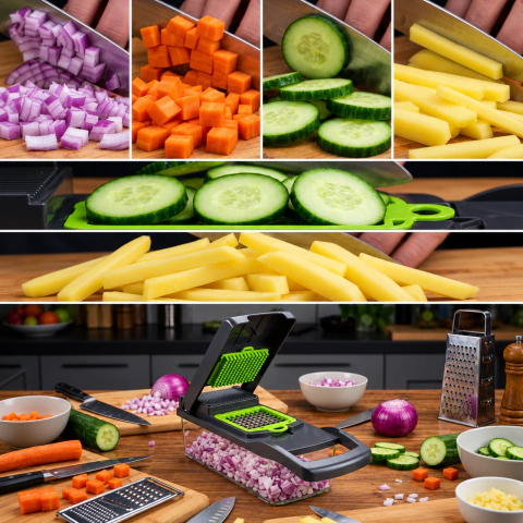 Cortador Multifuncional 16 em 1 para Legumes e Verduras