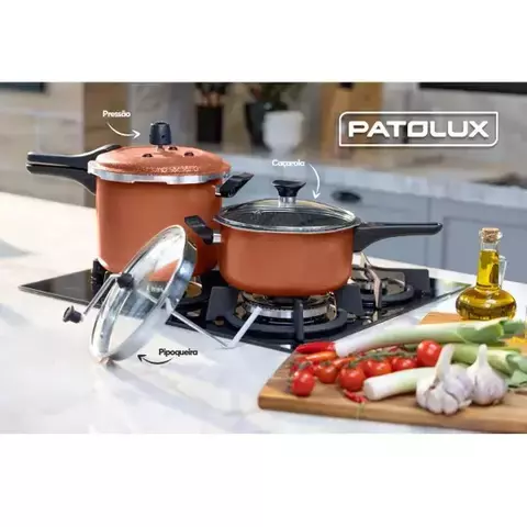 CONJUNTO VERSATIL 5 PEÇAS- 2 PANELAS E 3 TAMPAS