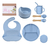 Set Alimentacion Bebe Antideslizante Silicona Celeste Celeste - ESPA TRADE