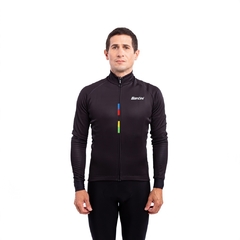 Campera De Invierno Santini Unisex UCI Rainbow Official Black