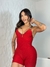 Macacão Curto Ondas Vermelho - Detalhe Animal Print - loja online