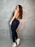 Macacão Legging Preto Decote V - Detalhe Poá Branco na internet
