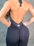 Macacão Legging Preto Decote V - Detalhe Poá Branco - loja online