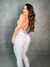 Macacão Legging Ondas Branco Tiras - Detalhe Poá Branco - loja online