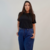 Kit 3 camisetas gola redonda feminina