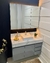 Conjunto Cava em laca Cinza com Bancada Porcelanato Carrara e Cuba de Apoio Branca 1,20 x 0,48 na internet