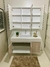 Conjunto Cava MDF Carvalho/Branco com Bancada Porcelanato Branco e Cuba de Apoio Branca 0,80 x 0,48 - loja online