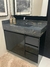 Conjunto Cava em laca Preta com Bancada Porcelanato Nero Gold e Cuba Esculpida 1,20 x 0,48 - comprar online