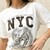 T-Shirt NYC Vintage Estampa Marrom Off White - comprar online