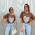 T-Shirt Gardem Bloom (Com Aplicações) Marrom Café