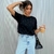 T-Shirt Liz Preta com Aplicações - comprar online