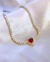 Pulseira Riviera com Coração Vermelho – Prata 925