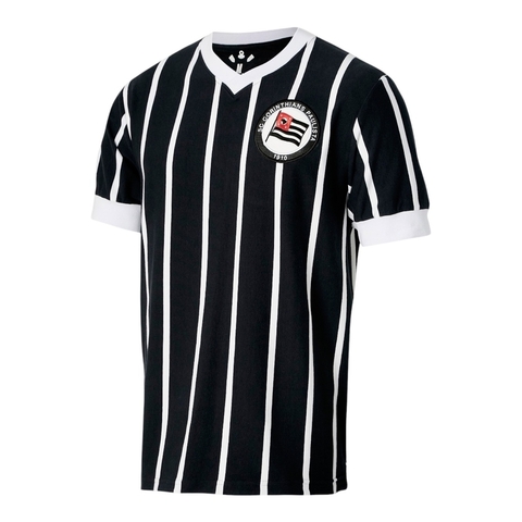 Camisa Retrô Corinthians 1919 - Masculina - Preta com listras brancas