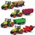 Miniatura Trator trabalho na Fazenda com Carretinha pneus borracha