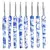 Conjunto de ganchos de crochê com cabo ergonômico estilo porcelana azul e branca. Agulhas de alumínio, ideais para trabalhos com fios e lã. - comprar online