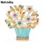 Broche em formato de flor com pérolas e detalhes delicados. Design elegante da Wuli & Baby, ideal para uso feminino ou unissex em festas escritório.