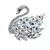 Broche feminino em formato de cisne com strass. Acessório sofisticado, ideal para roupas elegantes e looks refinados.