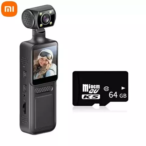 Câmera portátil de bolso Xiaomi 8K HD 180 ° Mini câmera portátil rotativa