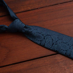 Gravata Masculina Com Nó Pronto Azul Paisley - comprar online