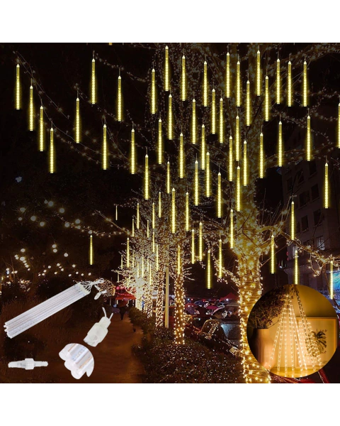 TUBO X8 DE LUZ LED METEORO CALIDA NAVIDEÑA