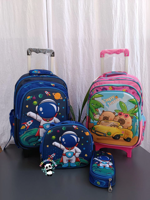 Mochila Set X3: Carrito Desmontable + Lunchera + Cartuchera - comprar online