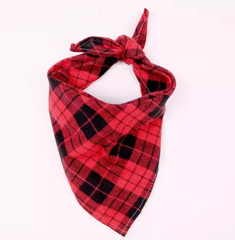 Bandanas de Algodão para Cães Médios e Grandes – Estilo Clássico Xadrez | Lenço Triangular para Pets como Golden Retriever. - comprar online