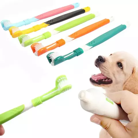 Escova de Dentes 3 Lados para Pets – Limpeza Completa para Cães e Gatos | Combate o Mau Hálito e o Tártaro com Eficiência. - comprar online