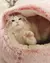 Imagem do Saco de dormir redondo quente para animais, 2 em 1, cama de pelúcia longa, sofá, almofada, ninho para cães pequenos, gatos, gatinho, inverno, casa
