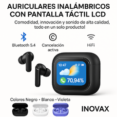 Auriculares Inalámbricos LX10 con Pantalla LED y Estuche de Carga