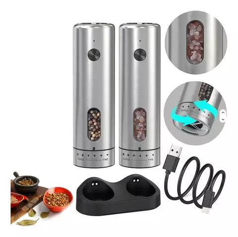 Molinillo Eléctrico Doble Sal Pimienta Inox 110ml Recargable - comprar online