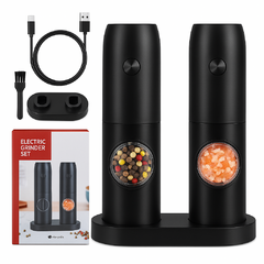 Pimentero Eléctrico USB con Luz LED y Moledor de Cerámica