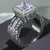 Inlaid Square Imitation Zircon Ring-Valentine's Day Proposal Ring na internet
