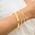 3 Pulseiras Douradas Folheadas a Ouro – Delicadas, Elegantes e Ajustáveis