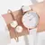 Conjunto de relógio feminino luxo moda colorido pulseira couro do plutônio sen - loja online