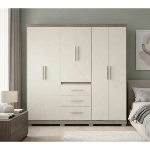 Ropero Placard 6 Puertas 3 Cajones Organizador Dormitorio